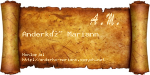 Anderkó Mariann névjegykártya
